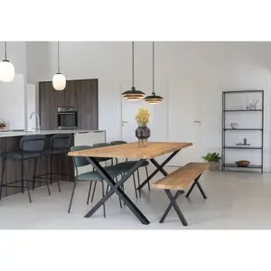 Oak bench with corrugated edge House Nordic Toulon image-3