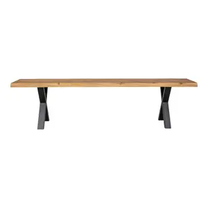 Oak bench with corrugated edge House Nordic Toulon image-1