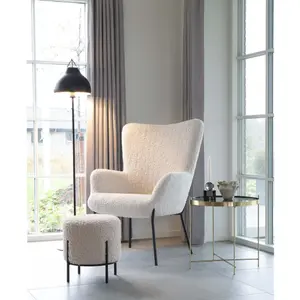 Πουφ από τεχνητό δέρμα κριαριού House Nordic Alford image-2