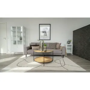 Καφέ τραπεζάκι με όψη δρυς και μαύρα πόδια House Nordic Vita image-2