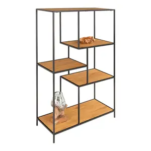 5-shelf oak-look shelf with frame House Nordic Vita image-3