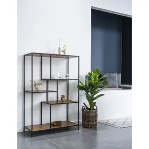 5-shelf oak-look shelf with frame House Nordic Vita image-4