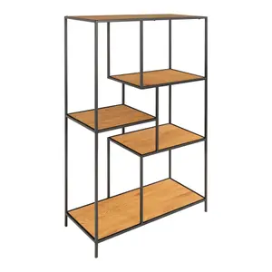 5-shelf oak-look shelf with frame House Nordic Vita image-2