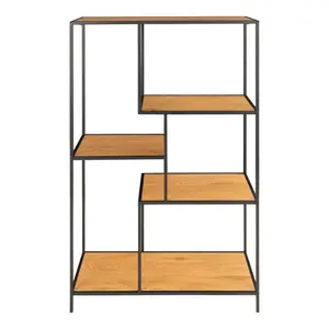 5-shelf oak-look shelf with frame House Nordic Vita image-1