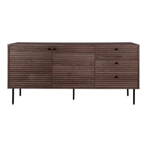 3101004-buffe-med-3-lador-och-2-dorrar-rokt-ekfaner-och-metallben-house-nordic-kyoto-rokt-150x40x74-cm