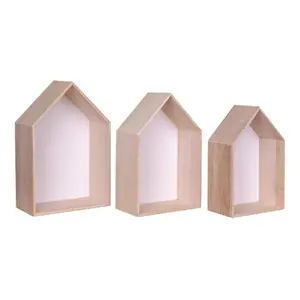 Set of 3 wooden shelves House Nordic Verona image-2