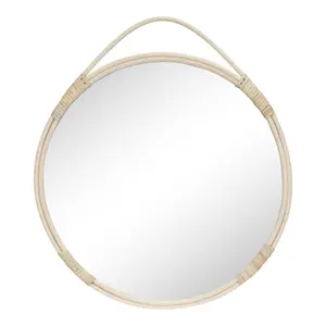 Mirror with round rattan edge House Nordic Malo image-0