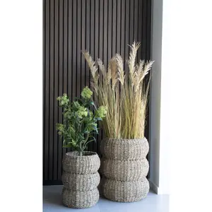 Round sea grass storage basket House Nordic Sarbas (x2) image-1