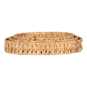 Tabletts aus Wasserhyazinthe, natur, oval House Nordic (x3) image-2