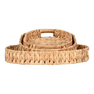 Tabletts aus Wasserhyazinthe, natur, oval House Nordic (x3) image-3