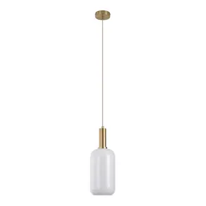 Cylindrical glass suspension with socket House Nordic Chelsea image-0