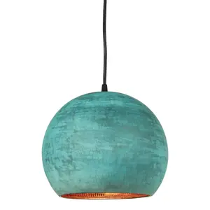 Hammered lamp, shiny copper interior House Nordic Albi Ball image-0
