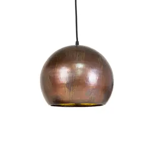 Hammered lamp inside bright brass House Nordic Albi Ball image-0