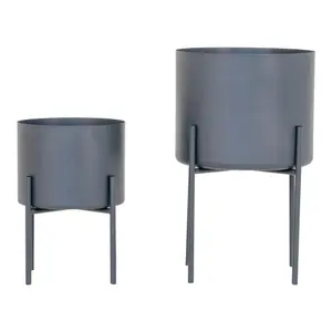 Steel flowerpots House Nordic Pavia (x2)