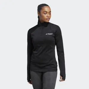 Fleece-Trainingsjacke mit halbem Reißverschluss Frau adidas Terrex Multi image-1