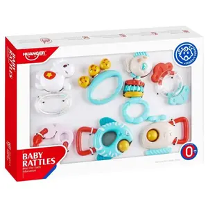 Set of 7 teething rattles with sounds and textures Huanger image-0