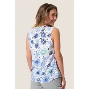 Camisola feminina de decote em V com botões Hublot Mode Marine Baie image-1