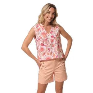 Camisola feminina de decote em V com botões Hublot Mode Marine Baie image-0