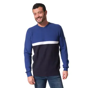 Pull col V en maille piquée Hublot Mode Marine Darragon image-0