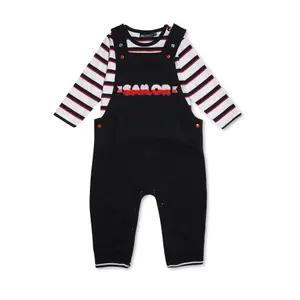 Baby long sleeve t-shirt and dungaree set Hublot Mode Marine Givre image-0
