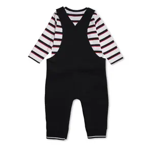 Baby long sleeve t-shirt and dungaree set Hublot Mode Marine Givre image-1