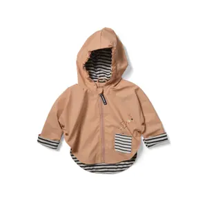 Hooded zip-up cape for baby girls Hublot Mode Marine Averse image-0