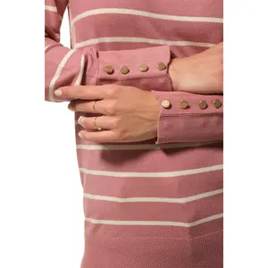 Jersey con botones de cuello redondo para mujer Hublot Mode Marine image-2