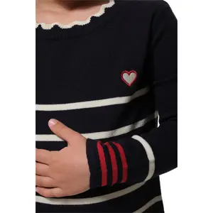 Baby girl round neck ribbed dress Hublot Mode Marine image-2