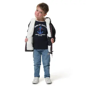 Zip-up hooded windbreaker for kids Hublot Mode Marine image-2
