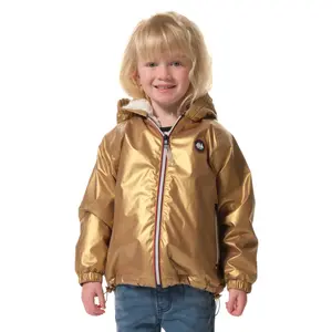 Metallic hooded windbreaker for baby girl Hublot Mode Marine image-0