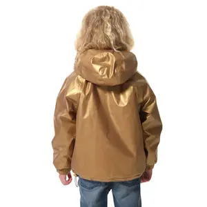 Metallic hooded windbreaker for baby girl Hublot Mode Marine image-2