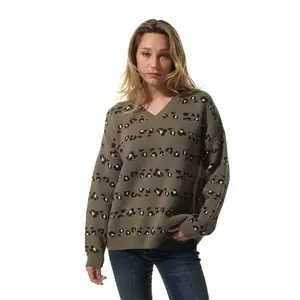 Suéter de cuello en V para mujer Hublot Mode Marine Camelise image-0