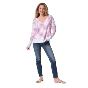 Pull de gola V feminino Hublot Mode Marine Marise image-0