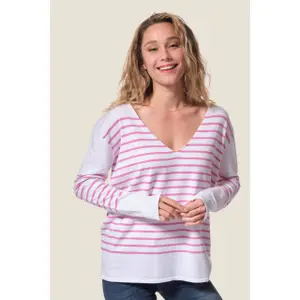 Pull de gola V feminino Hublot Mode Marine Marise image-1
