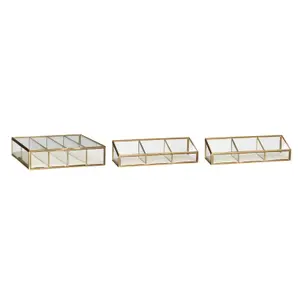 Glass display boxes Hubsch Interior Ecru (x3) image-0