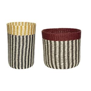 510802-panier-de-rangement-hubsch-interior-vertigo-x2-noir-burgundy-ocre-36x55-40x35-cm