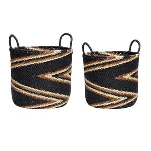511102-paniers-hubsch-interior-zigzag-x2-noir-orange-30x28-33x31-cm