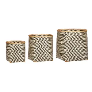 Set of 3 baskets Hubsch Interior Keyline image-0