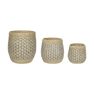 Set of 3 baskets Hubsch Interior Poppy image-0
