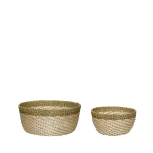 Καλάθι αποθήκευσης Hubsch Interior Palm (x2) image-0