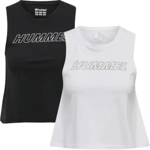 Crop tank tops i bomuld til kvinder Hummel TE Cali (x2) image-0
