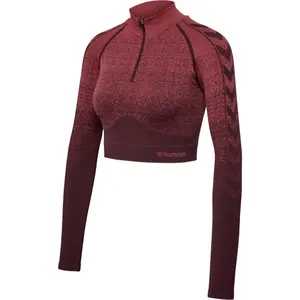 Maillot manches longues 1/2 zip sans couture femme Hummel Fade image-5