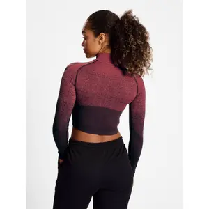 Maillot manches longues 1/2 zip sans couture femme Hummel Fade image-4