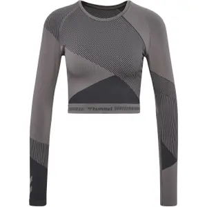 Naadloze lange mouwen trainings top voor dames Hummel image-0
