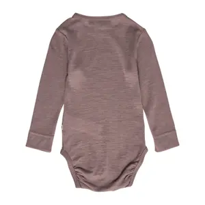 Ribbed wool long-sleeve baby bodysuit Hummel Mini image-1