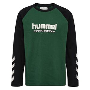 229743-6195-kinder-t-shirt-met-lange-mouwen-hummel-logo-donkergroen