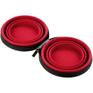 Tigela de viagem para cães com saco de lista Hunter image-1