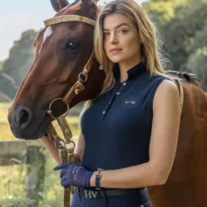 Pólo de equitação feminino sem mangas HV Polo Classic image-2