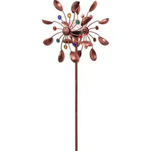 Metalová větrná růžice s LED solárními kyblíky Icare Distribution