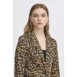 Leopard jacquard blazer til kvinder Ichi Ihkate image-5